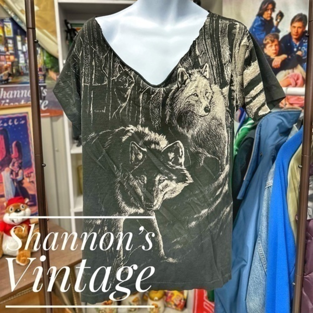 National Wildlife VNTG 1980s single stitch split side one size tee A23